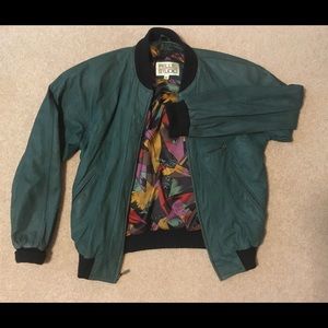 Pelle Studio teal leather bomber jacket!